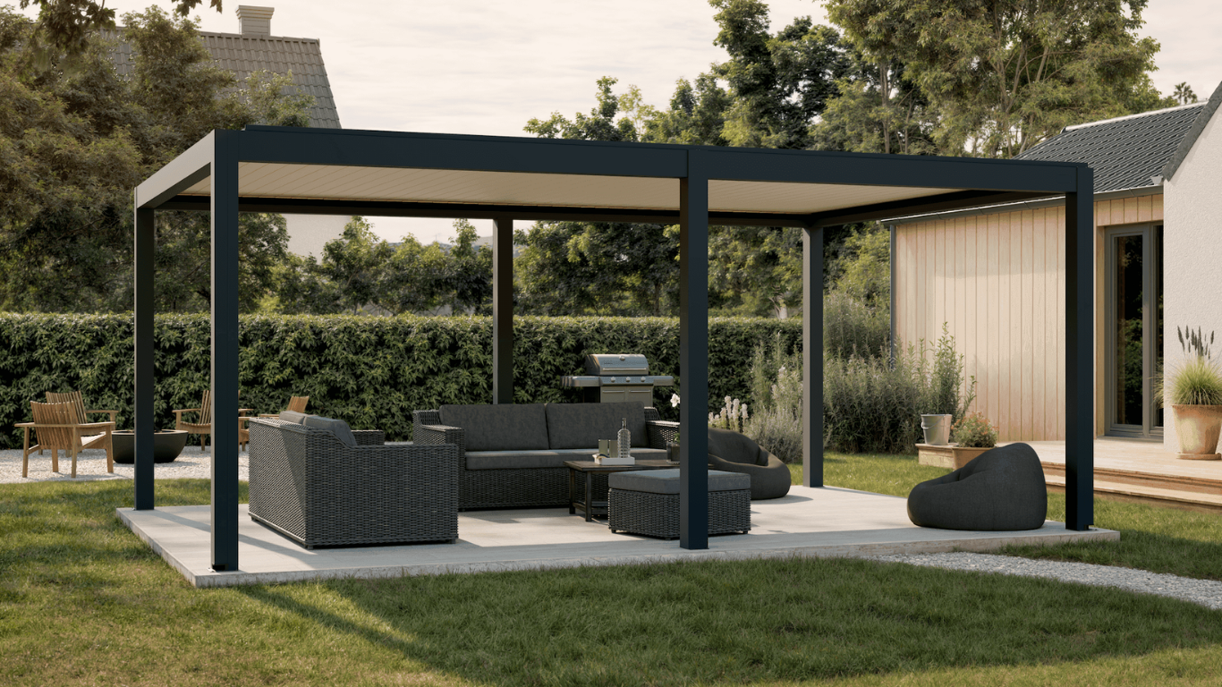 Elegance elektrische lamellendak pergola 4 × 6 m vrijstaand