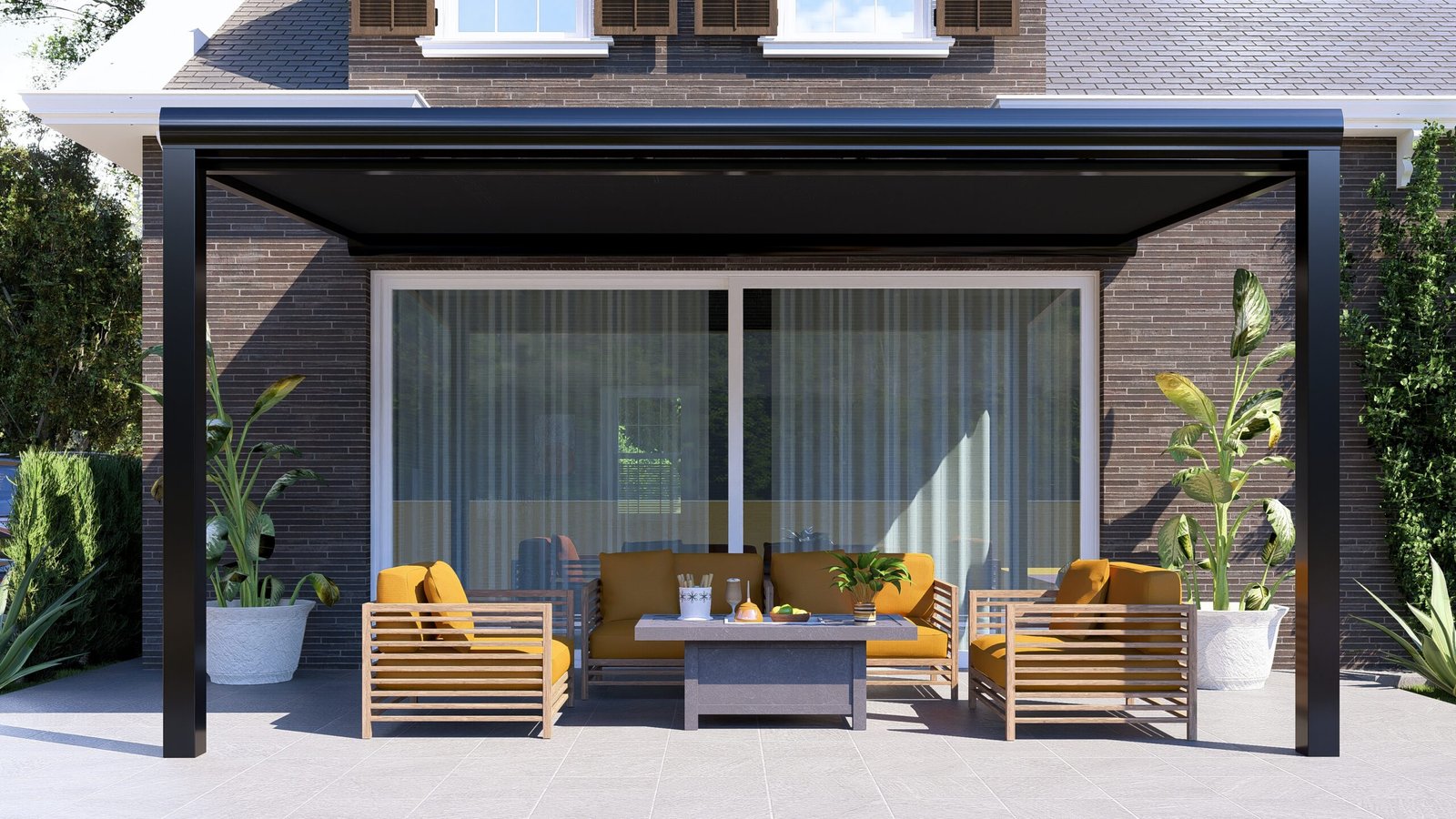 Onderdakzonwering onder het dak van een Signature Prime veranda